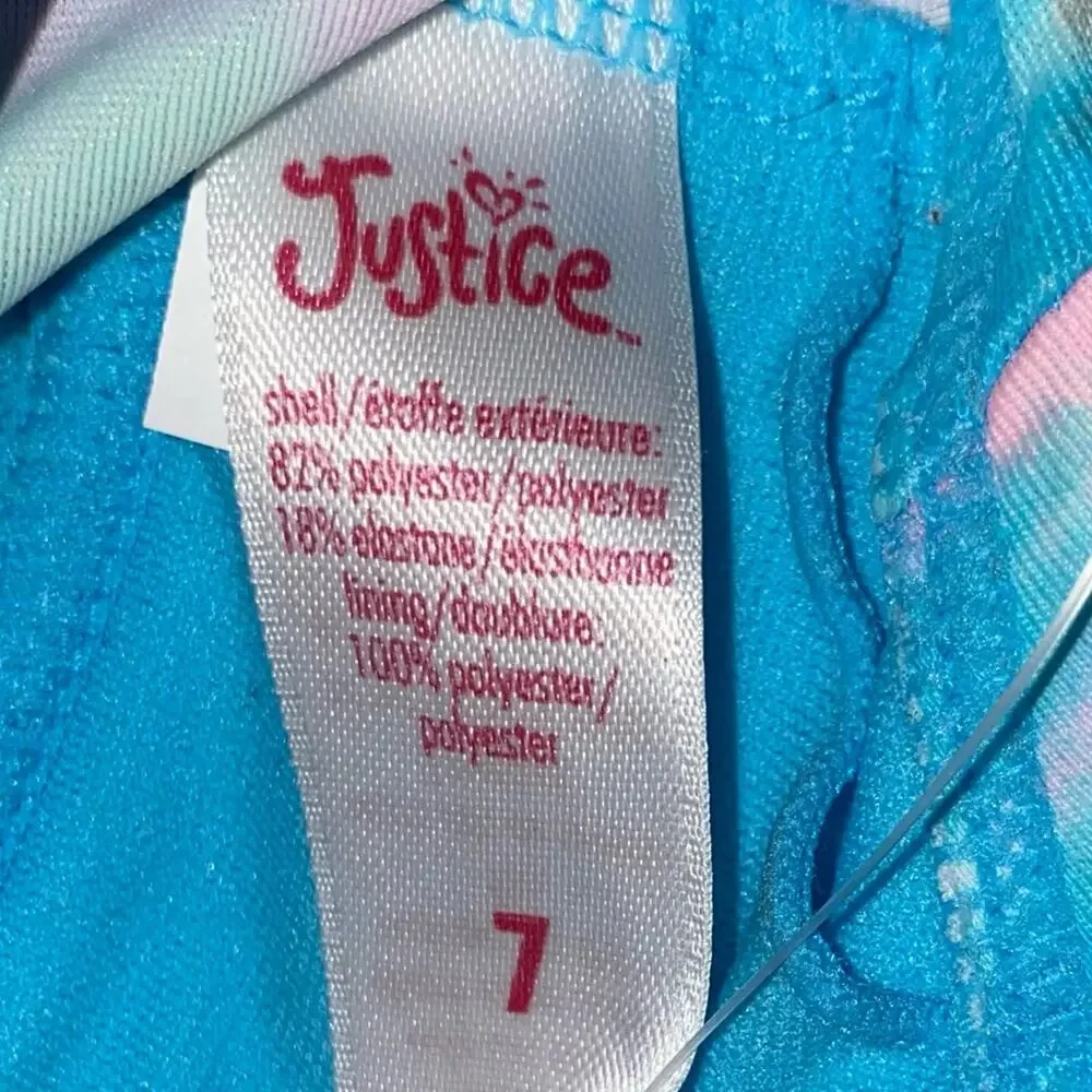 Justice Tie Dye Tiered Tankini Swim Top Girls Size 7 NWT